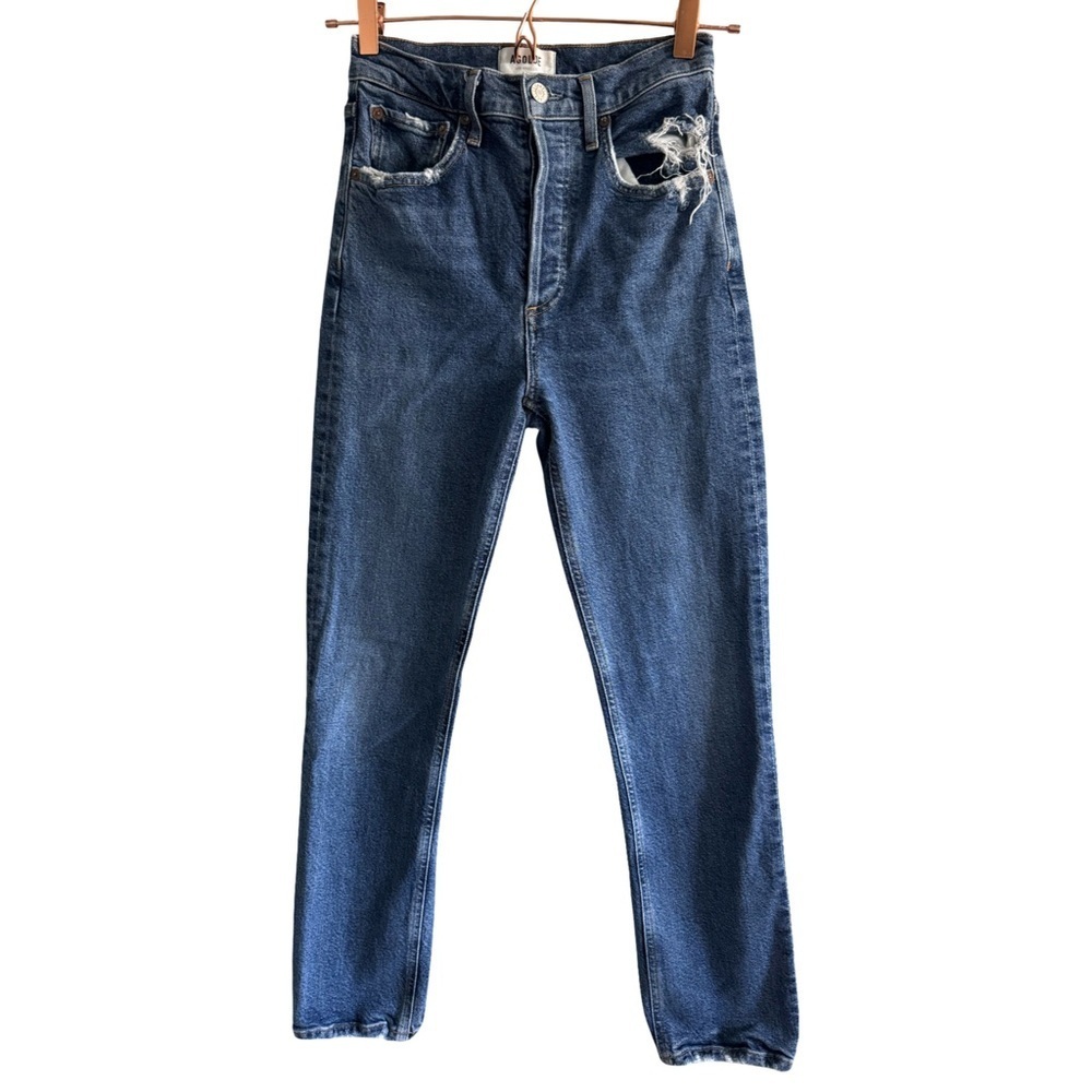 Agolde Riley High Rise Straight Crop in Pastime Size 25
